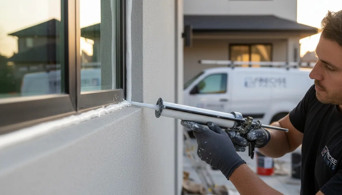 Professional caulking and sealing on Lakeland FL home exterior for weatherproof protection