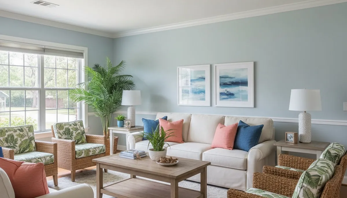 Freshly painted Lakeland FL living room showcasing smooth, professional interior painting results