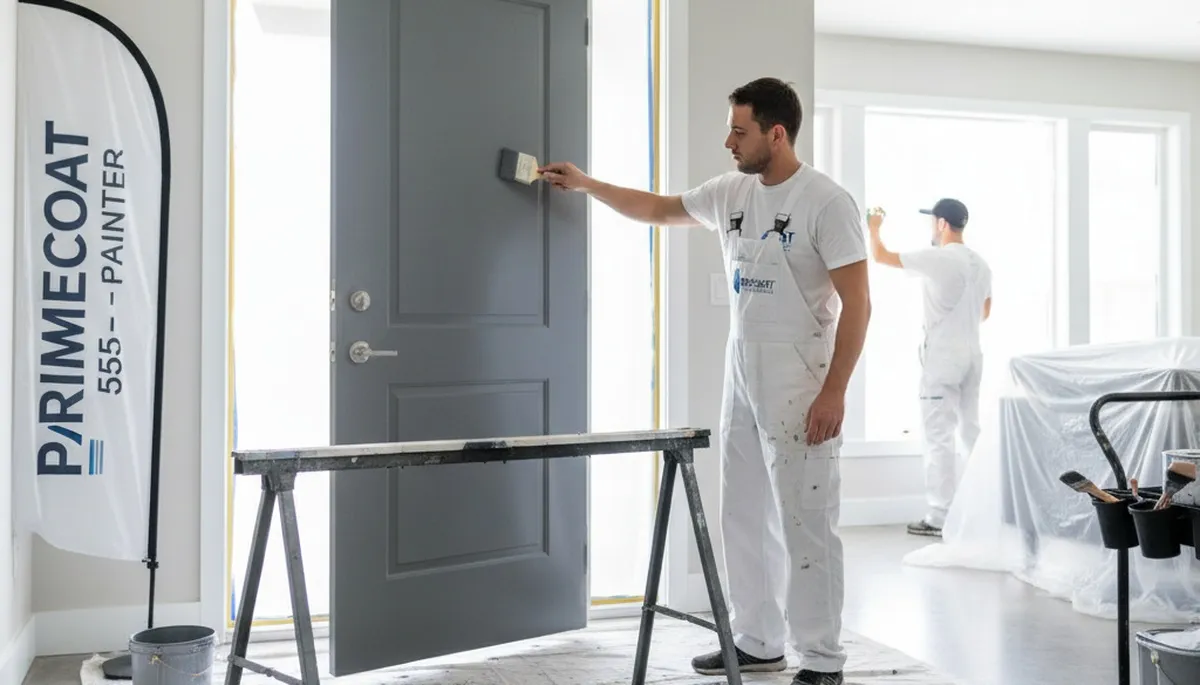 Professional door painting service in Lakeland, FL enhancing front entry with durable, weather-resistant finish