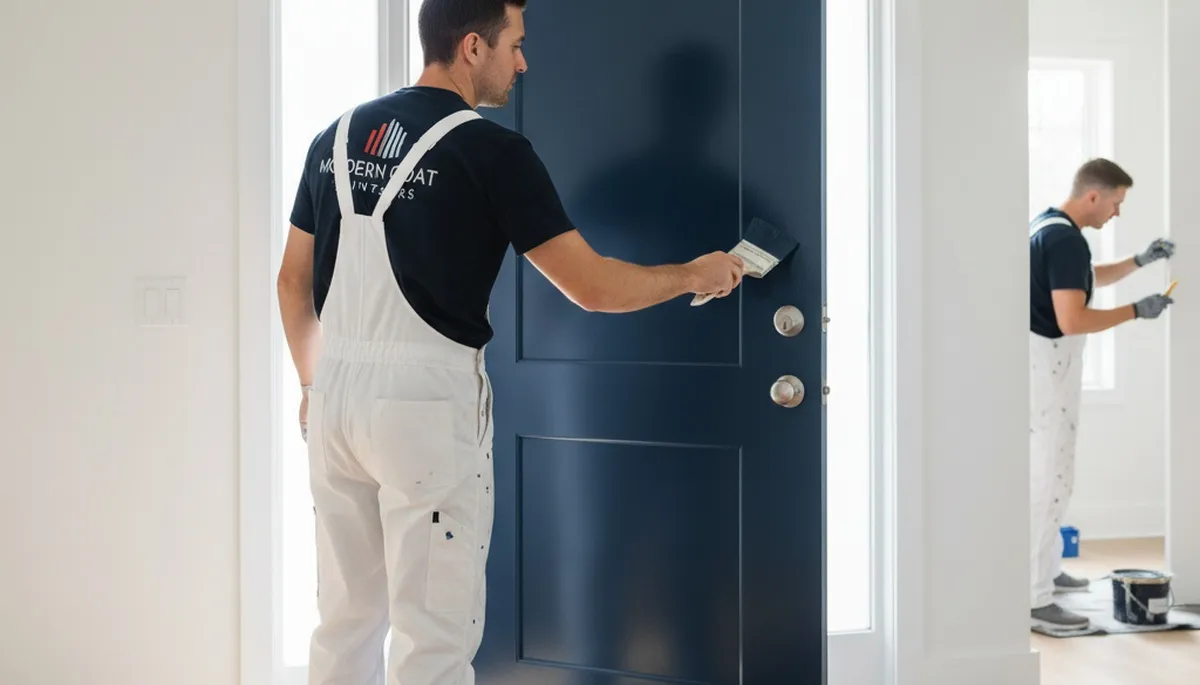Professional front door painting in Lakeland, FL by expert local house painters for lasting curb appeal