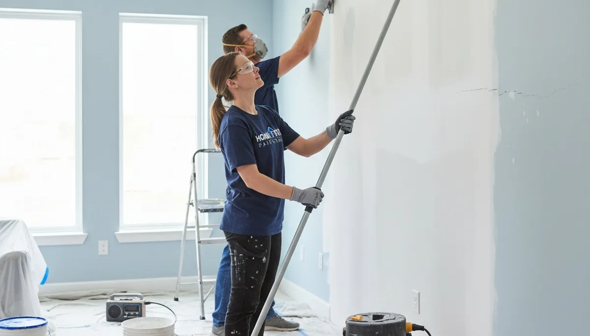 Professional drywall repair and wall painting in Lakeland, FL home interior by expert painters