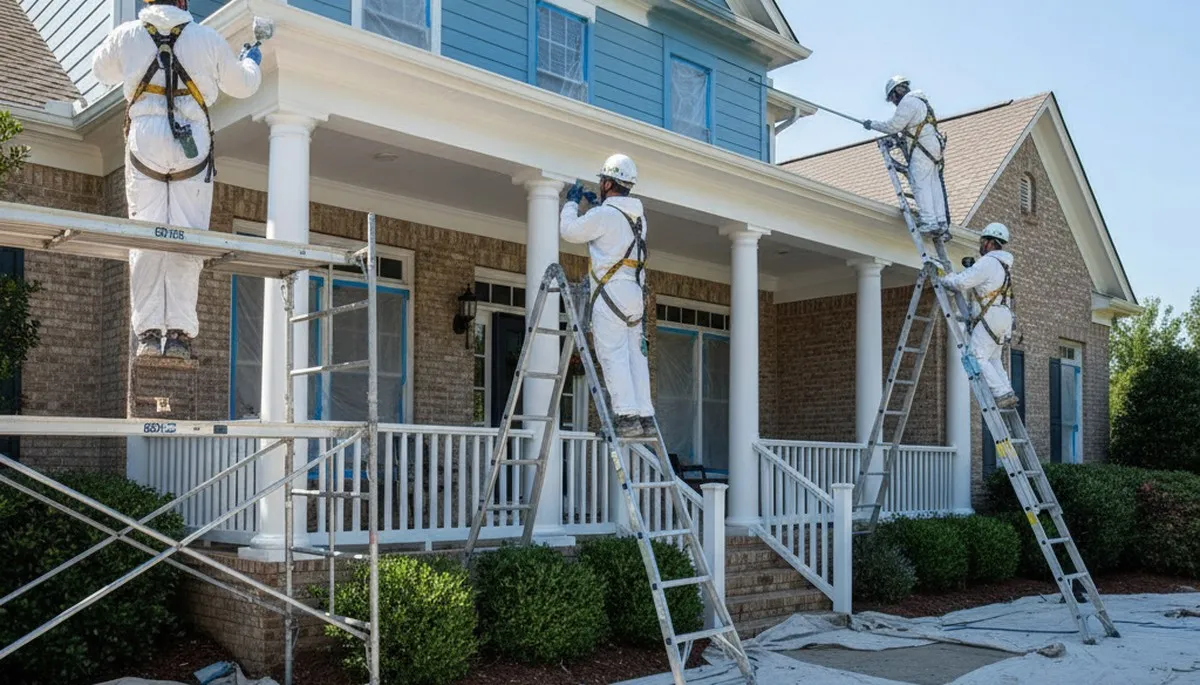 Exterior house painters in Kathleen FL applying durable paint for weather-resistant Lakeland homes