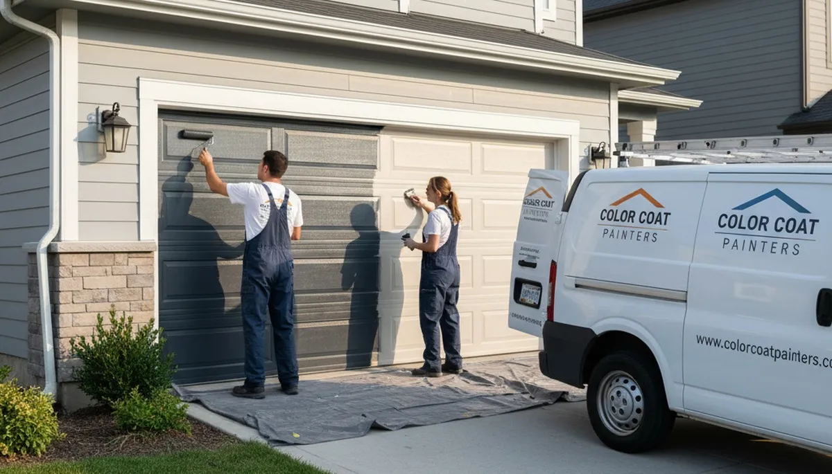Professional garage door painting in Lakeland FL by expert house painters for lasting curb appeal