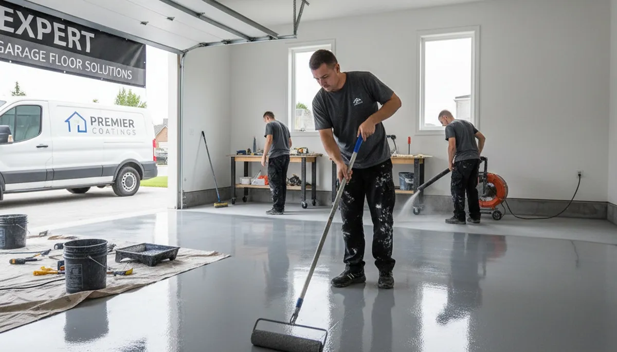 Professional epoxy garage floor coating application in Lakeland FL for durable, long-lasting finish
