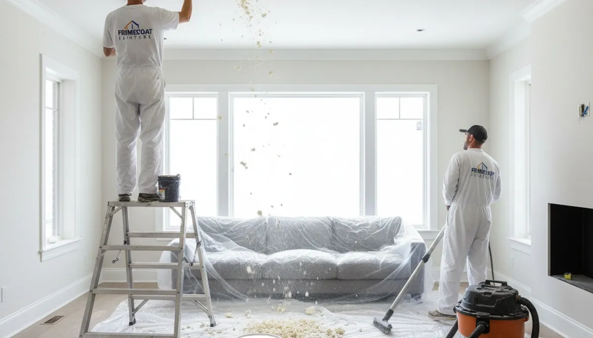 Professional popcorn ceiling removal and painting in Lakeland, FL home interior