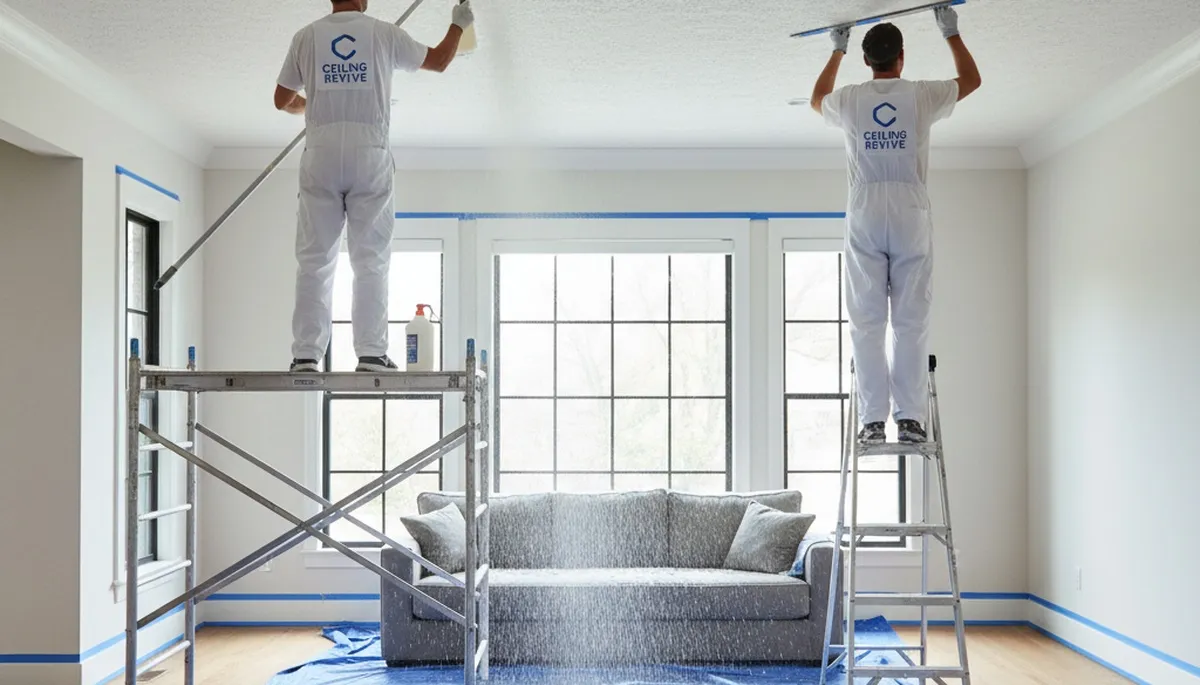 Professional popcorn ceiling removal by expert painters in Lakeland, FL for smooth modern interiors