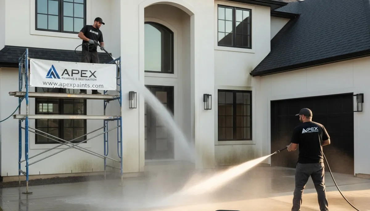 Professional pressure cleaning restoring home siding and driveway in Lakeland, FL