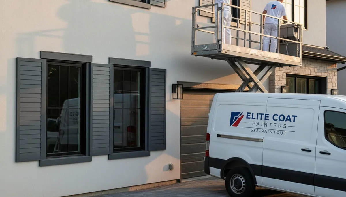 Professional shutter painting on Lakeland FL home exterior by expert local painters