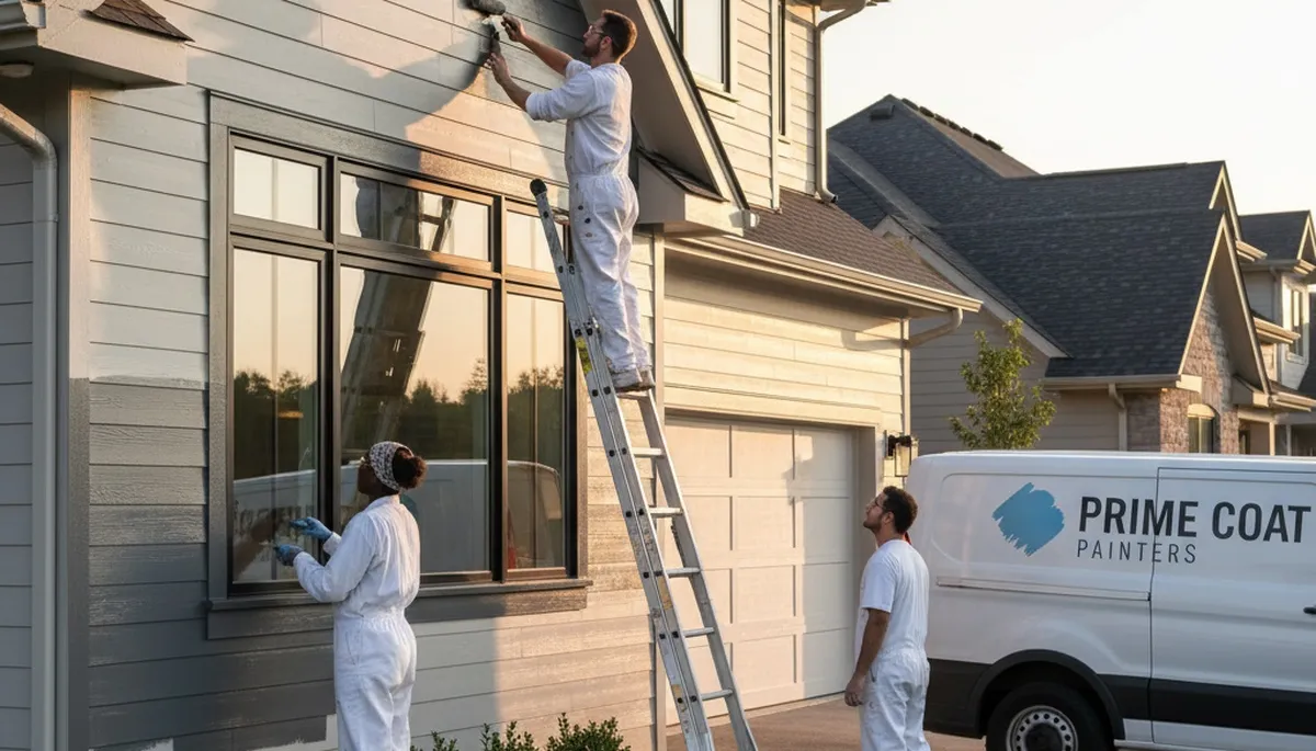 Professional siding painting on Lakeland FL home exterior by expert local house painters
