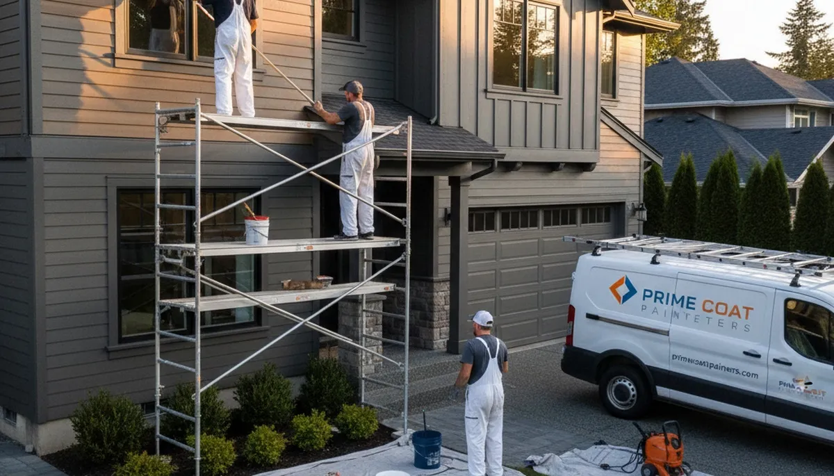 Professional siding painting on a Lakeland FL home by expert house painters for durable exterior finish
