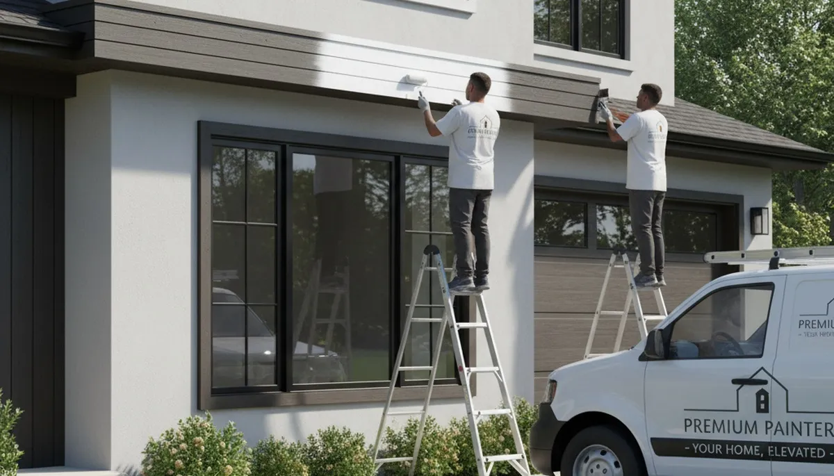 Professional trim and fascia painting on a Lakeland FL home by expert exterior house painters