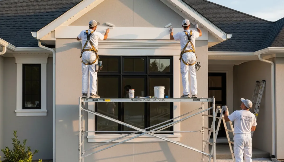 Professional trim and fascia painting on Florida home by expert house painters in Lakeland, FL