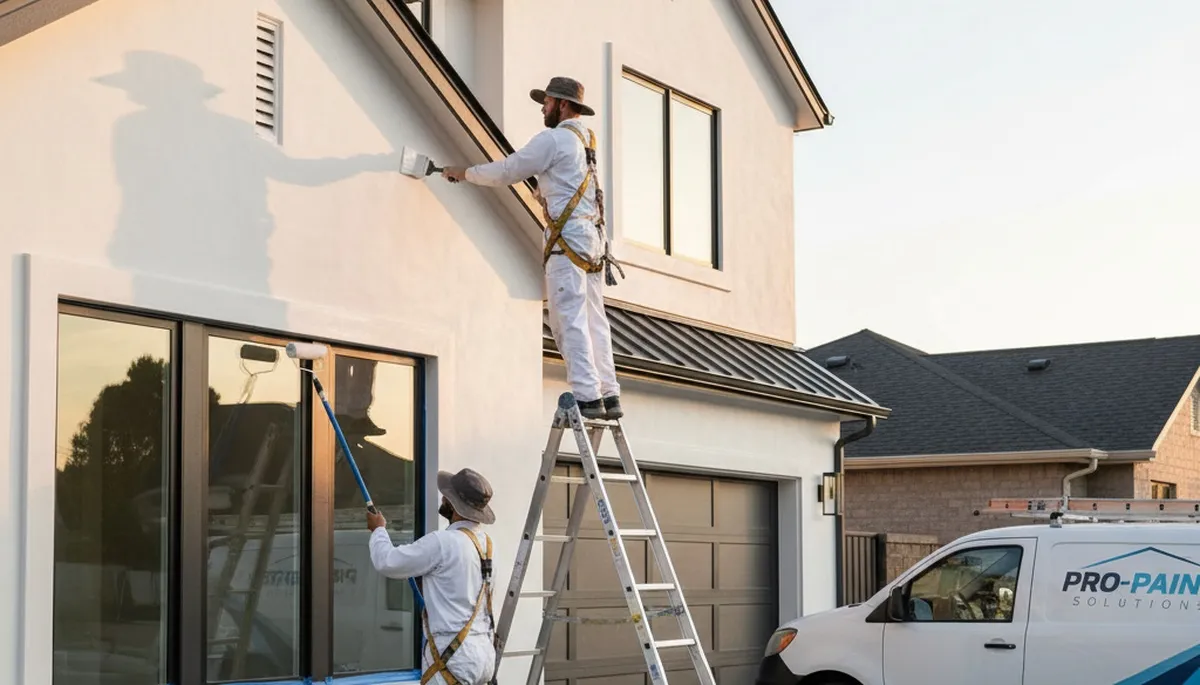 Professional trim and fascia painting on a Lakeland FL home by expert exterior house painters