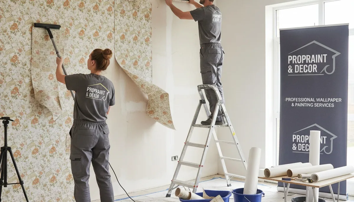 Professional wallpaper removal and wall prep by house painters in Lakeland, FL
