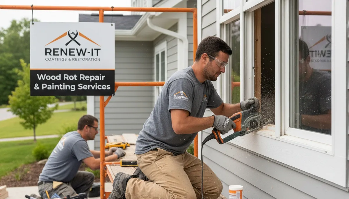 Professional wood rot repair by Lakeland FL house painters restoring exterior wood surfaces