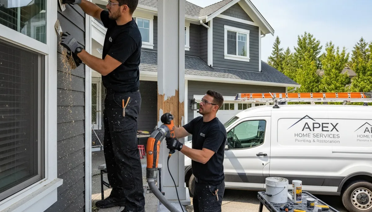 Professional wood rot repair on Lakeland FL home exterior by expert house painters